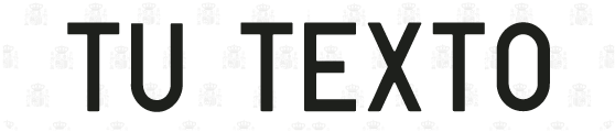 Matrícula personalizable con el texto TU TEXTO